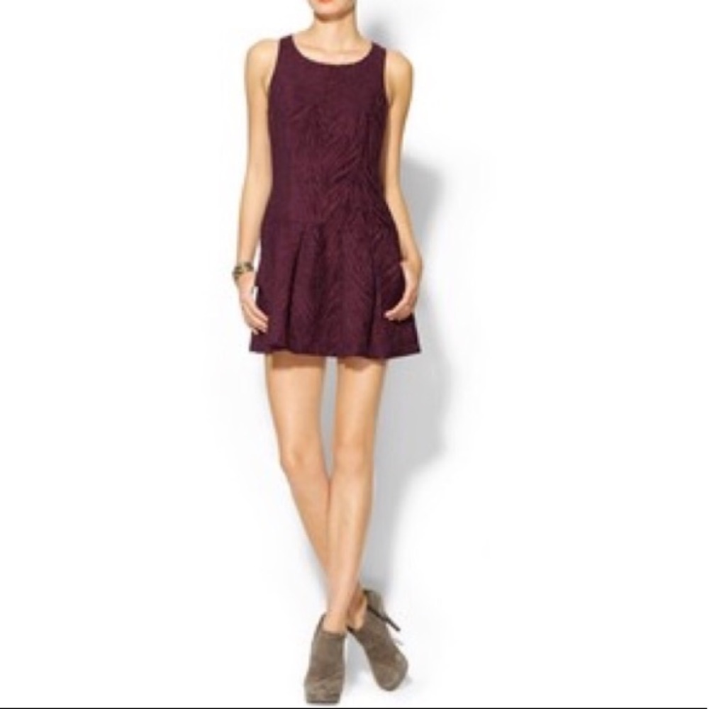 Free People Chenille Zebra Drop Waist in Mulberry